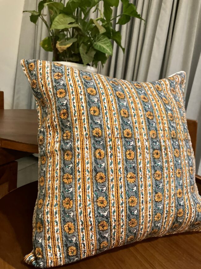 Handblocked Cushion Covers - Jute