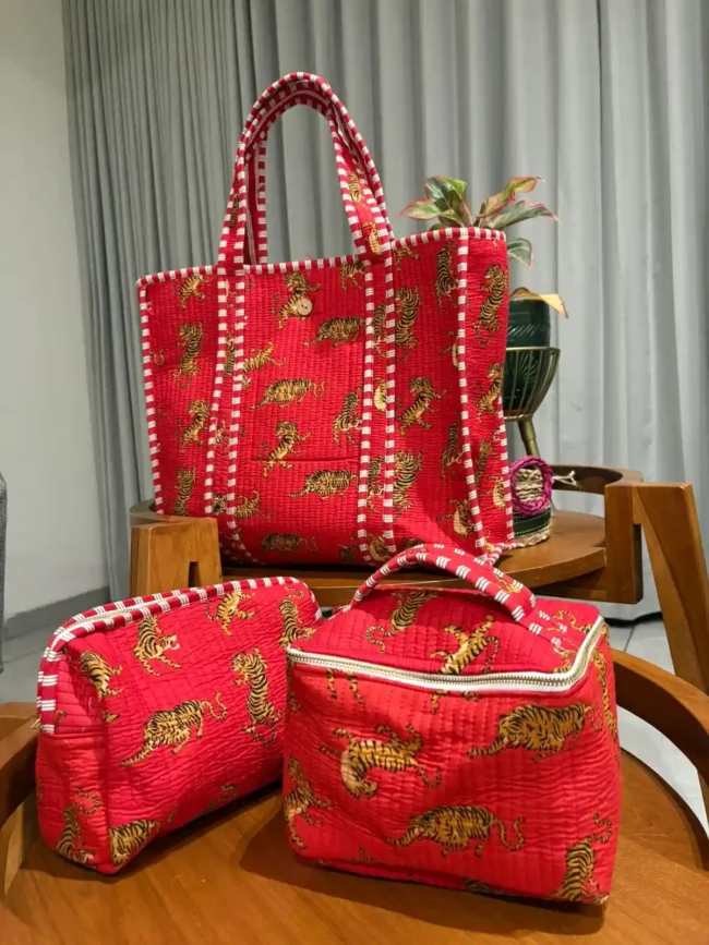 Tote Bag Set with Matching Pouch + Vanity Kit