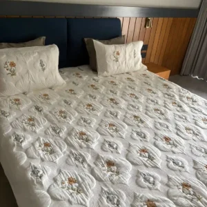 Aangan Bagh - Motif Quilted Bed Cover - King Size