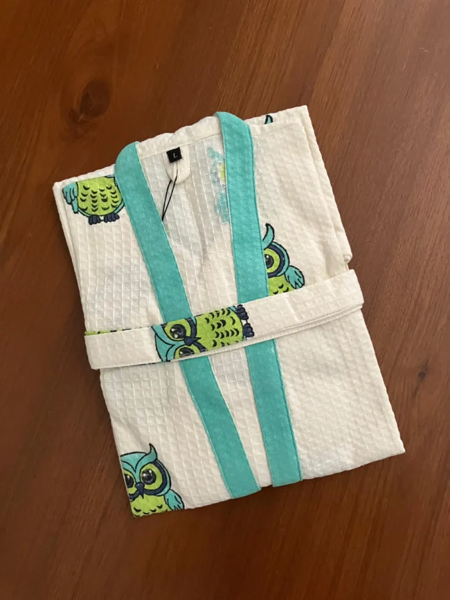 Kids - Large - Playful Prints Cotton Bathrobe - Handblocked