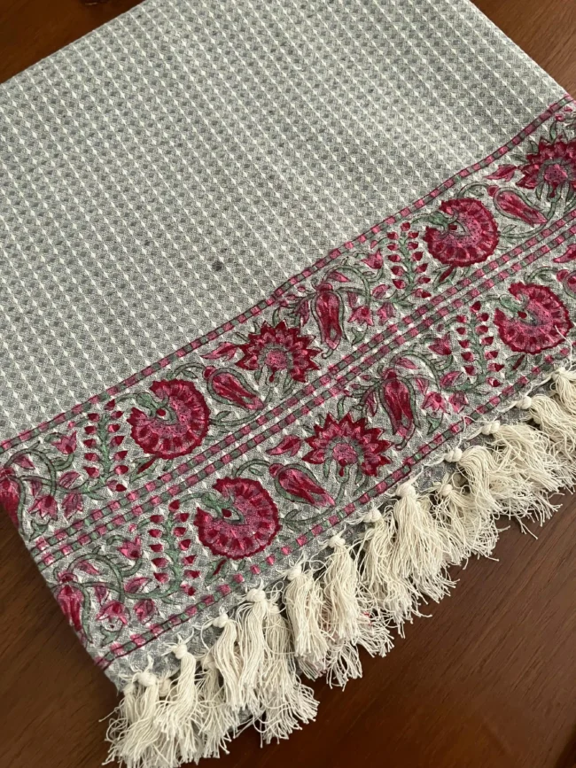 Handblocked Cotton Bath Towels - Image 3