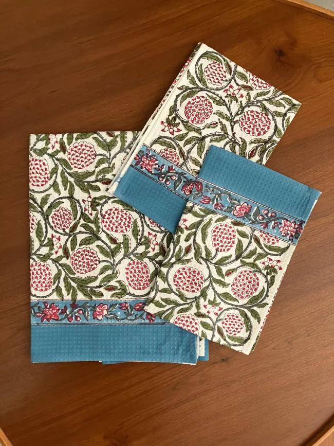 Handblocked Bath & Hand Towel Set