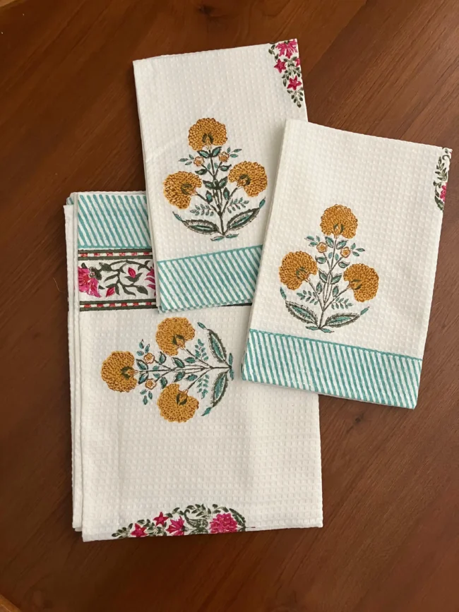 Handblocked Bath & Hand Towel Set