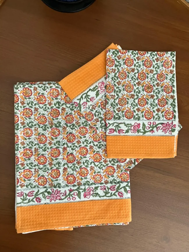 Handblocked Bath & Hand Towel Set