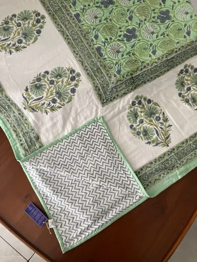 Premium Handblocked - Mul Dohar - Double Bed (90 x 108)