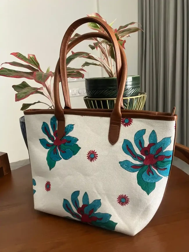 Handcrafted Floral Tote - Image 2