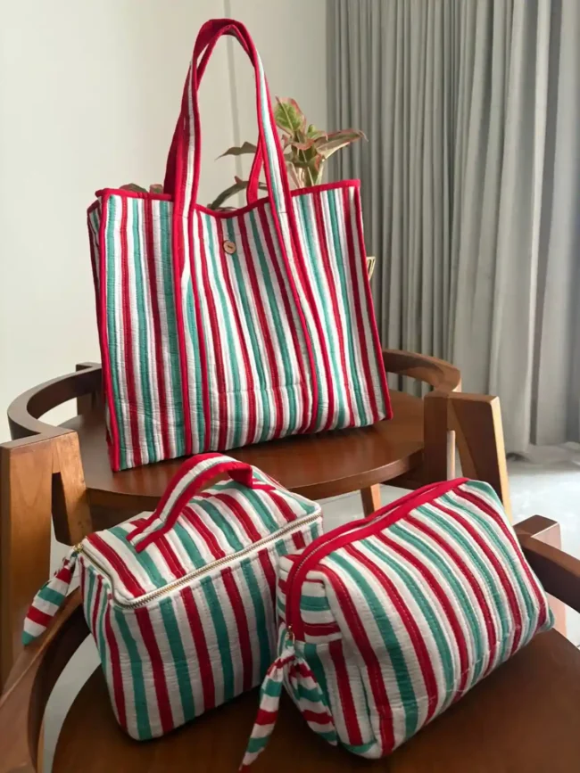 Tote Bag Set with Matching Pouch + Vanity Kit