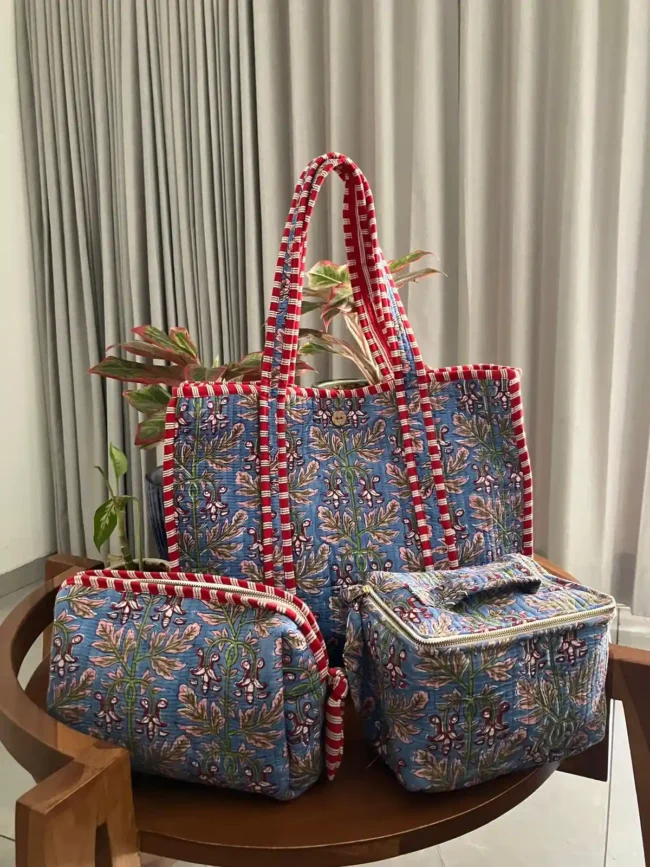 Tote Bag Set with Matching Pouch + Vanity Kit