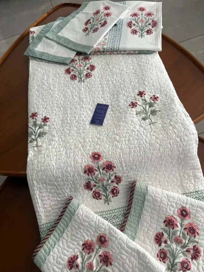 Shahi Phoolankī - King Size Bedding Set: Bedsheet + Bedcover - Image 4
