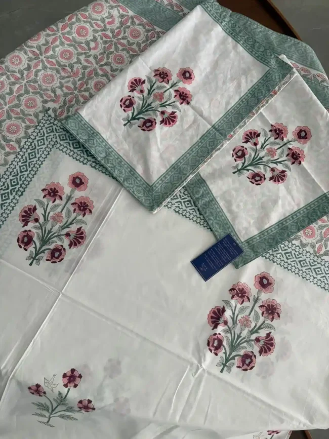 Shahi Phoolankī - King Size Bedding Set: Bedsheet + Bedcover - Image 7