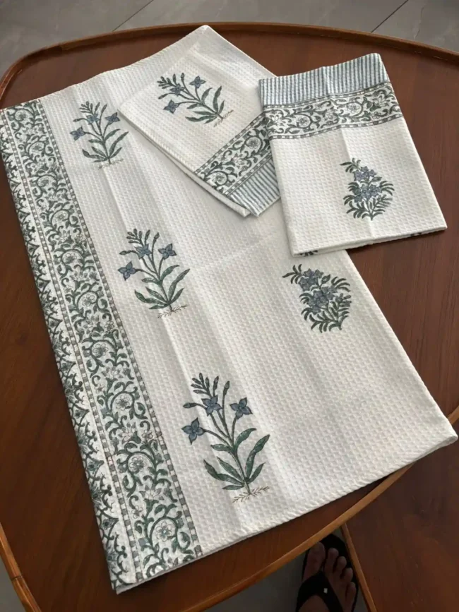 Handblocked Bath & Hand Towel Set - Image 3