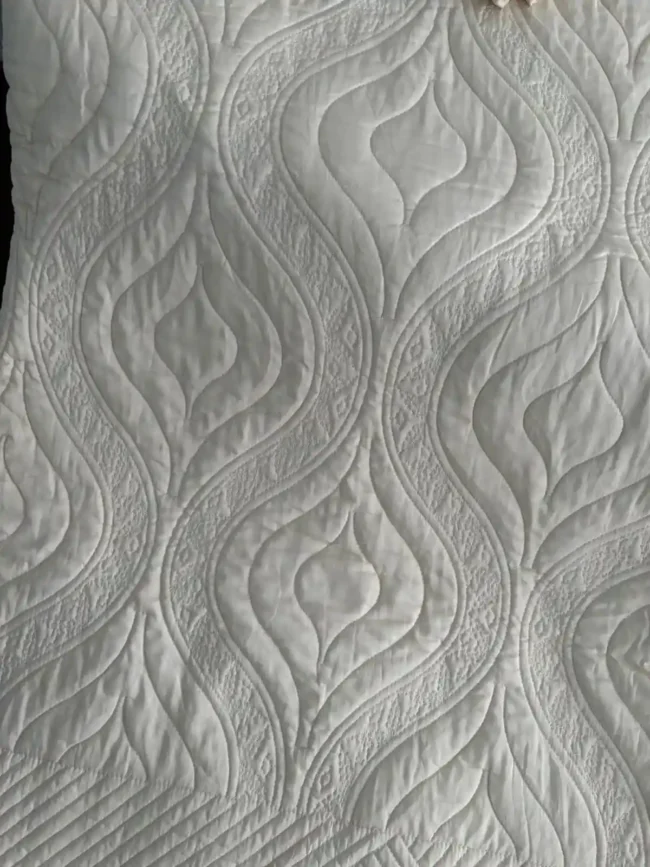 Serene Beige - Motif Quilted Bed Cover - King Size - Image 2