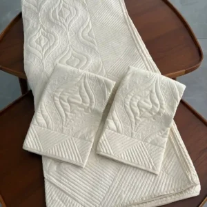 Serene Beige - Motif Quilted Bed Cover - King Size