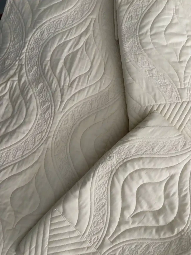 Serene Beige - Motif Quilted Bed Cover - King Size - Image 6