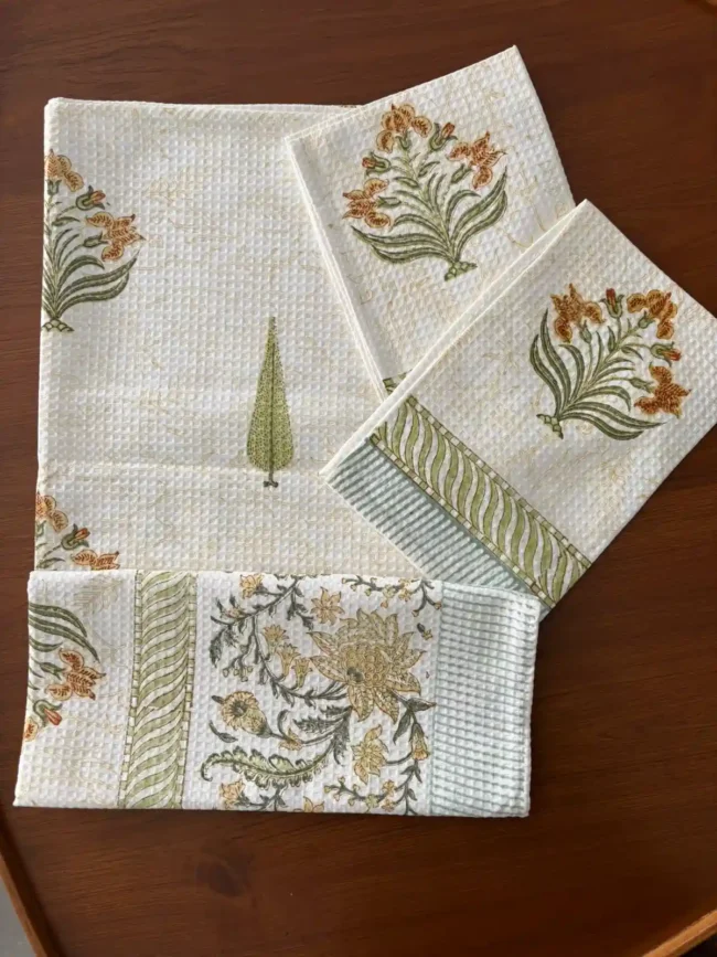 Handblocked Bath & Hand Towel Set