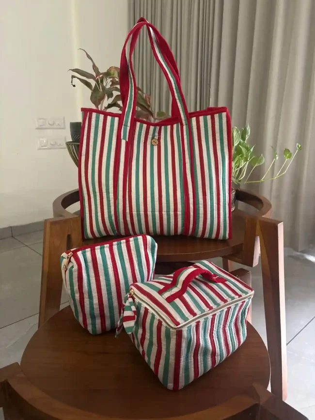 Tote Bag Set with Matching Pouch + Vanity Kit