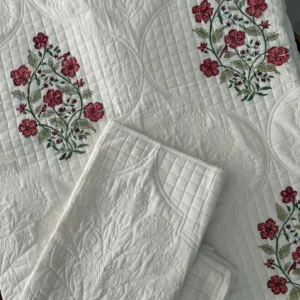 Stripe & Spring - Motif Quilted Bed Cover - Super King Size