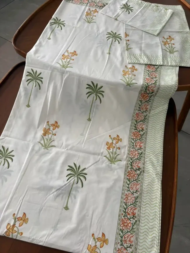 Oasis Bloom - Super King Size Bed Sheet (108 x 108) - Image 4
