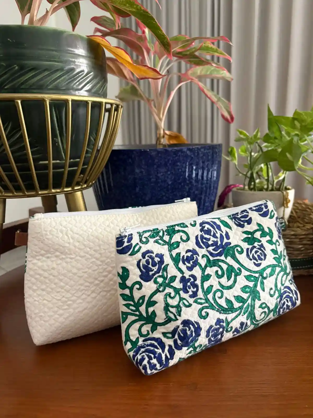 Handblocked Canvas Pouch