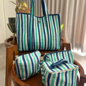 Combo of 4: Tote Bag + Vanity Kit + 2 Matching Pouches