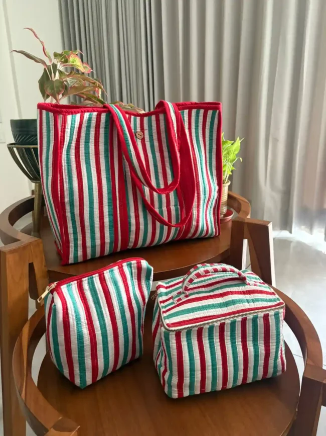 Tote Bag Set with Matching Pouch + Vanity Kit - Image 2