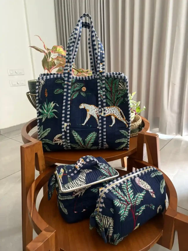 Tote Bag Set with Matching Pouch + Vanity Kit - Image 2