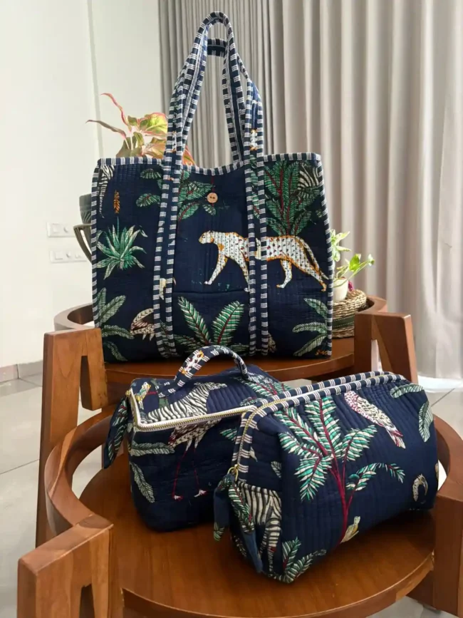 Tote Bag Set with Matching Pouch + Vanity Kit