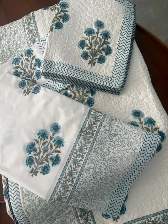 Neel Phoolanki - Super King Size Bedding Set: Bedsheet + Bedcover