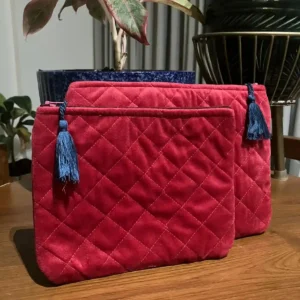 Velvet Flat Pouches Set of 2