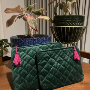 Velvet Flat Pouches Set of 2
