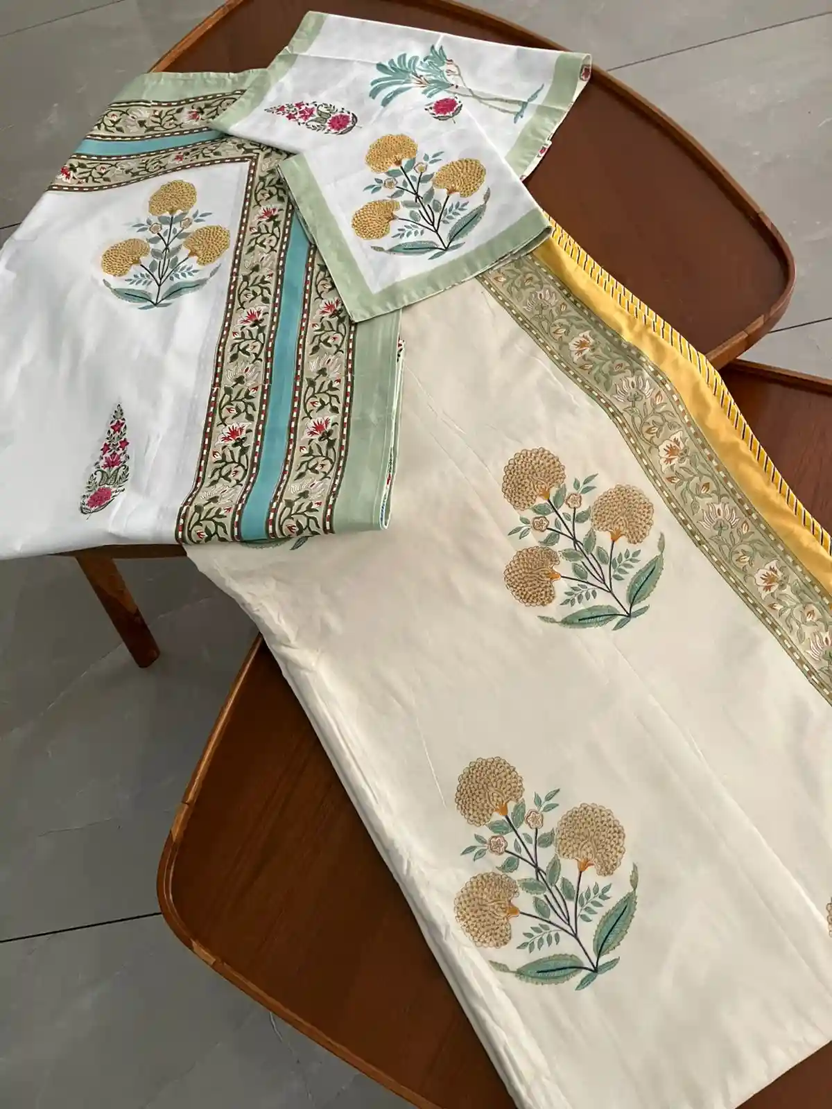 Imperial Marigold - Double Dohar + King Bedsheet Combo - Image 3