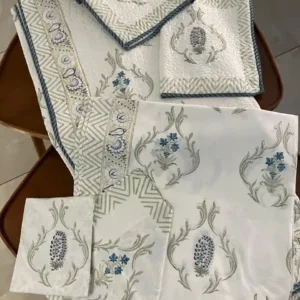 Kasturi Bagh - Super King Size Bedding Set: Bedsheet + Bedcover