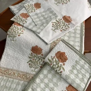 Kesar Bagh - Super King Size Bedding Set: Bedsheet + Bedcover