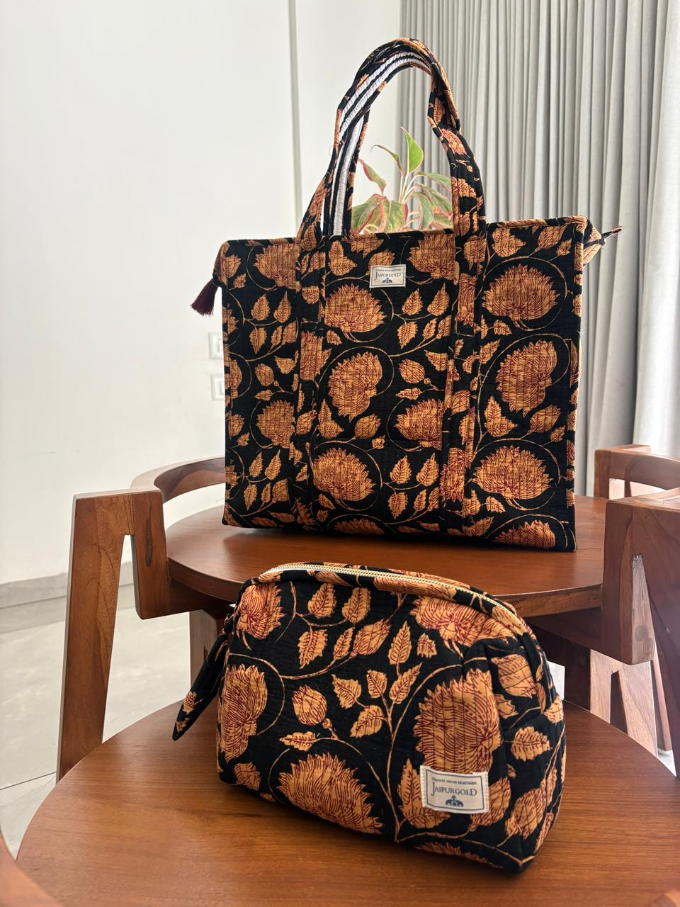 Zipper Tote Bag + Travel Pouch