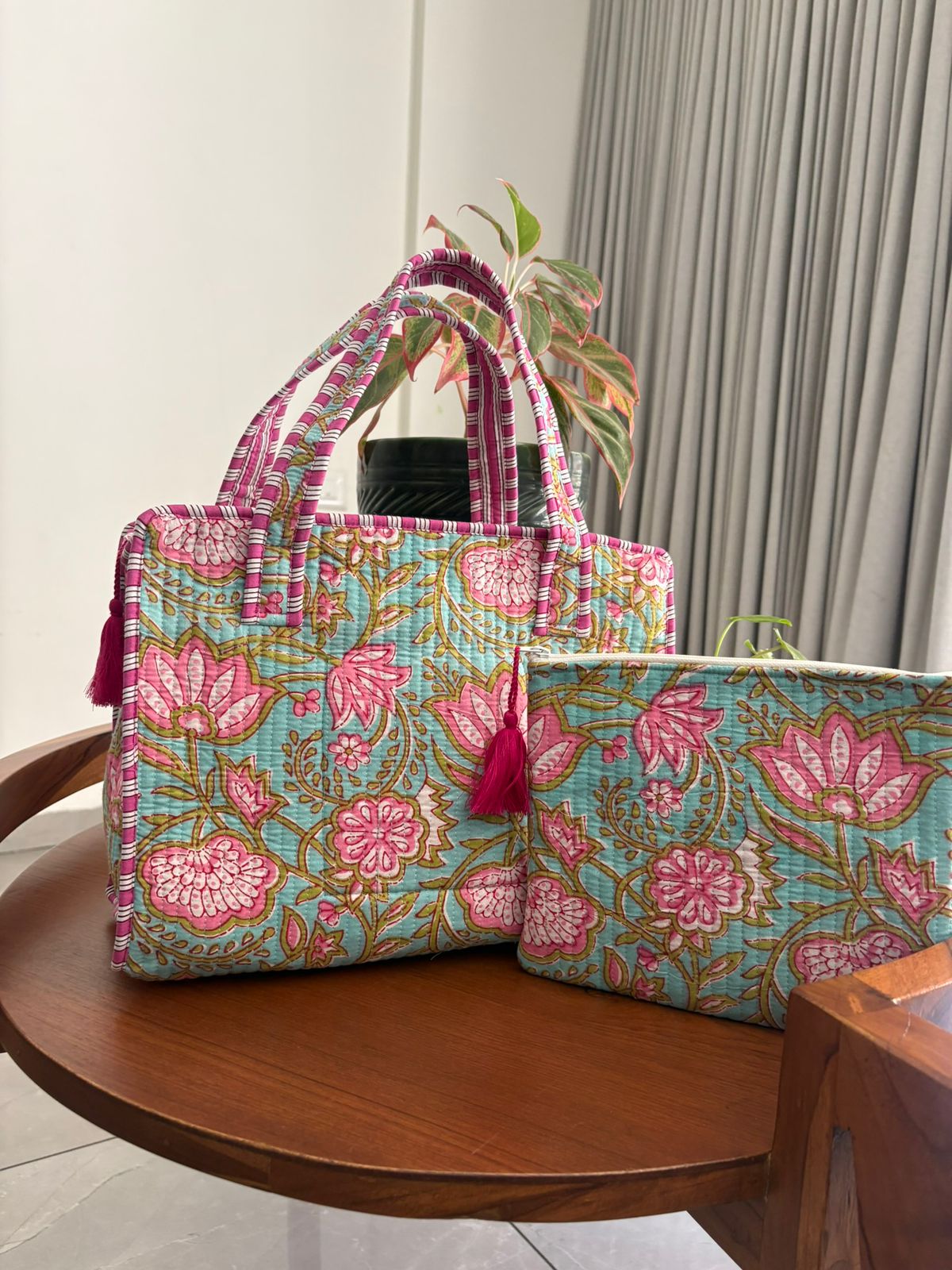 Mini Tote Bag + Matching Flat Pouch