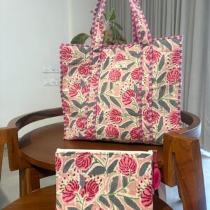 Magnetic Button Tote Bag + Flat Pouch