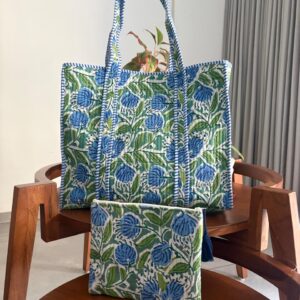Magnetic Button Tote Bag + Flat Pouch