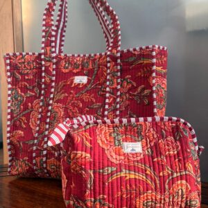 Magnetic Button Tote Bag + Matching Pouch