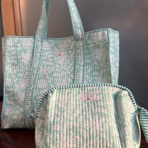 Magnetic Button Tote Bag + Matching Pouch
