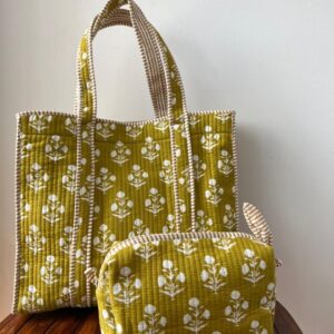 Magnetic Button Tote Bag + Matching Pouch