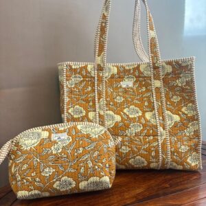 Magnetic Button Tote Bag + Matching Pouch