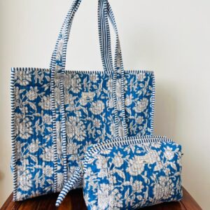 Magnetic Button Tote Bag + Matching Pouch