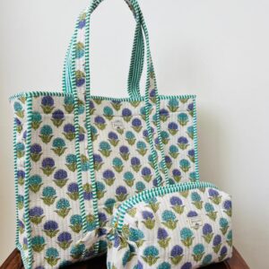 Magnetic Button Tote Bag + Matching Pouch