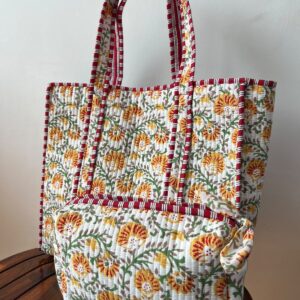 Magnetic Button Tote Bag + Matching Pouch