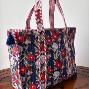 Zipper Tote Bags with Bottle Holder