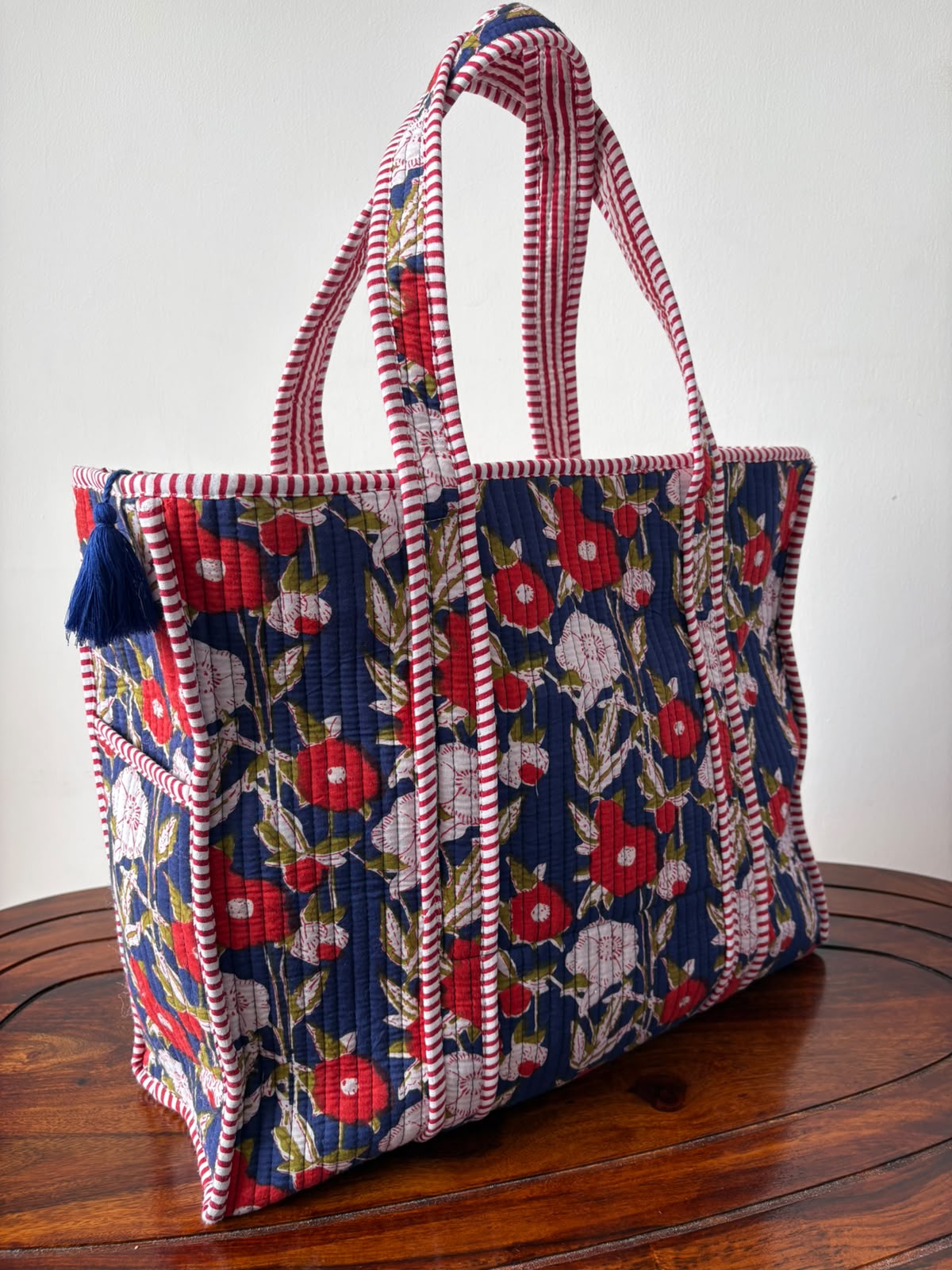 Zipper Tote Bags with Bottle Holder