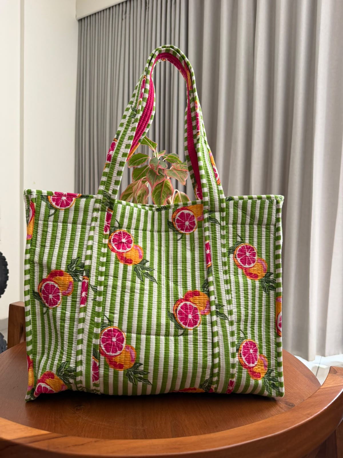 Slim Tote Bag with Magnetic Button