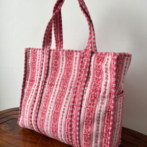 Zipper Tote Bags with Bottle Holder