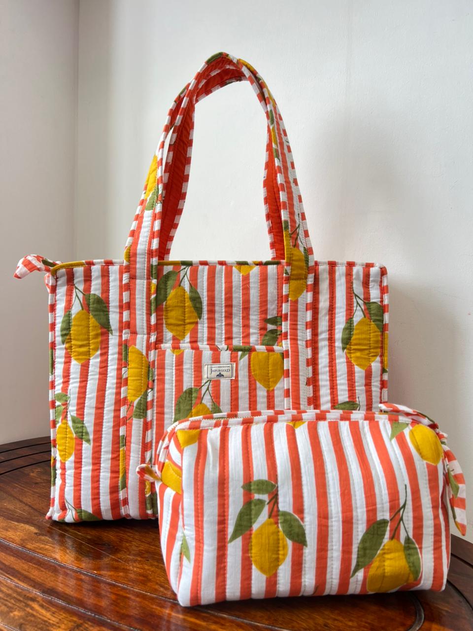 Zipper Tote Bag + Matching Pouch