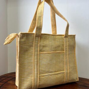 Zipper Tote Bags with Bottle Holder